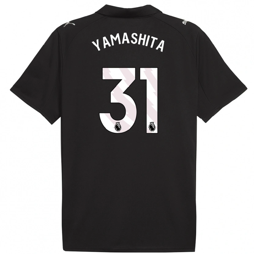 Danxen Børn Ayaka Yamashita #31 Sort Hvid Udebane Spillertrøjer 2025/26 Trøje T-Shirt