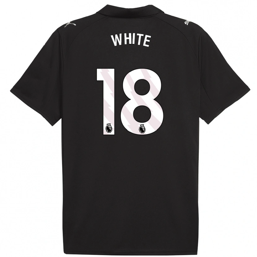 Danxen Børn Ellen White #18 Sort Hvid Udebane Spillertrøjer 2025/26 Trøje T-Shirt