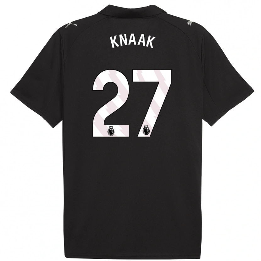 Danxen Børn Rebecca Knaak #27 Sort Hvid Udebane Spillertrøjer 2025/26 Trøje T-Shirt