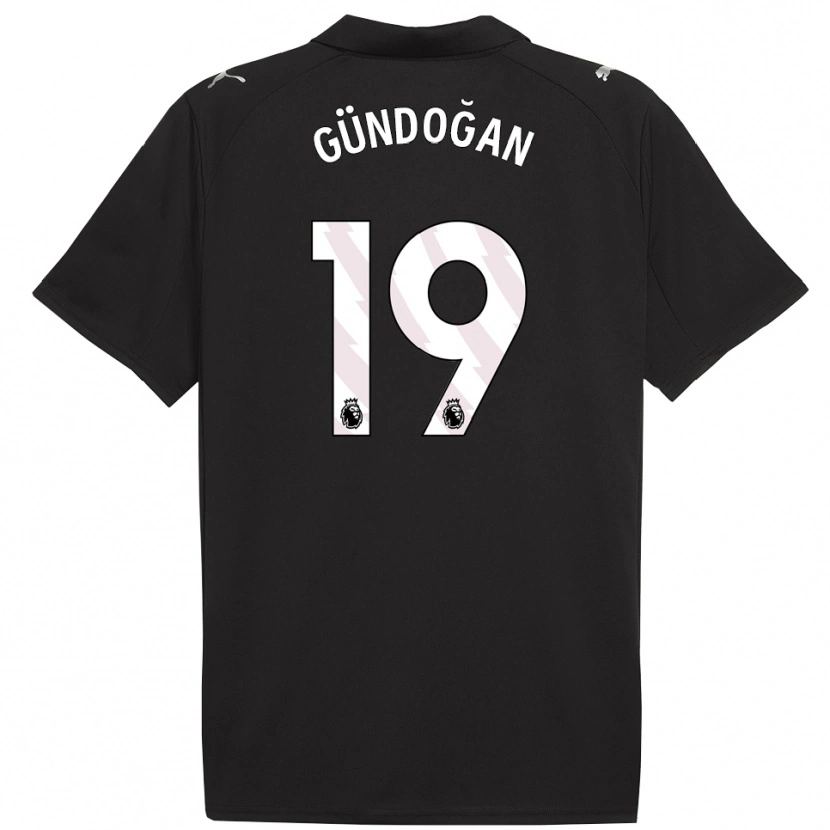 Danxen Børn İlkay Gündoğan #19 Sort Hvid Udebane Spillertrøjer 2025/26 Trøje T-Shirt