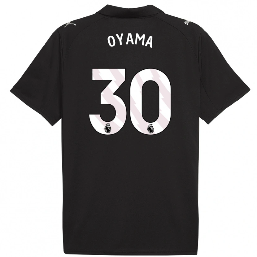 Danxen Børn Aemu Oyama #30 Sort Hvid Udebane Spillertrøjer 2025/26 Trøje T-Shirt