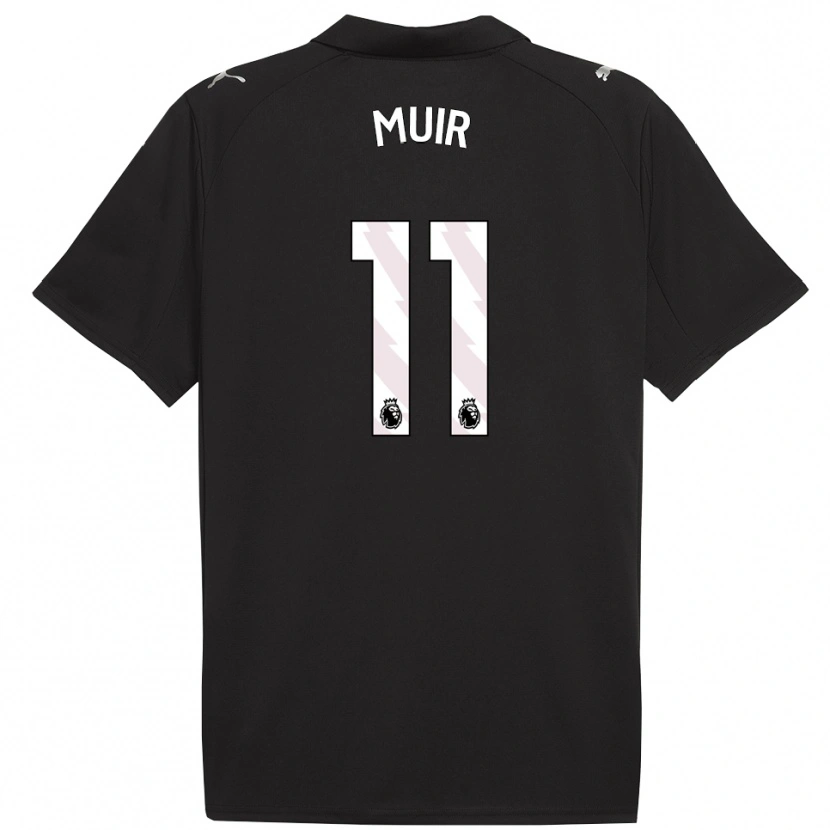 Danxen Børn Ashton Muir #11 Sort Hvid Udebane Spillertrøjer 2025/26 Trøje T-Shirt