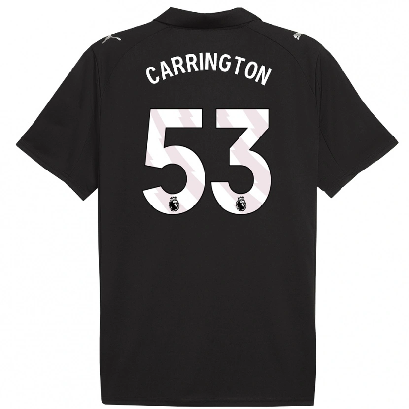 Danxen Børn Ezra Carrington #53 Sort Hvid Udebane Spillertrøjer 2025/26 Trøje T-Shirt