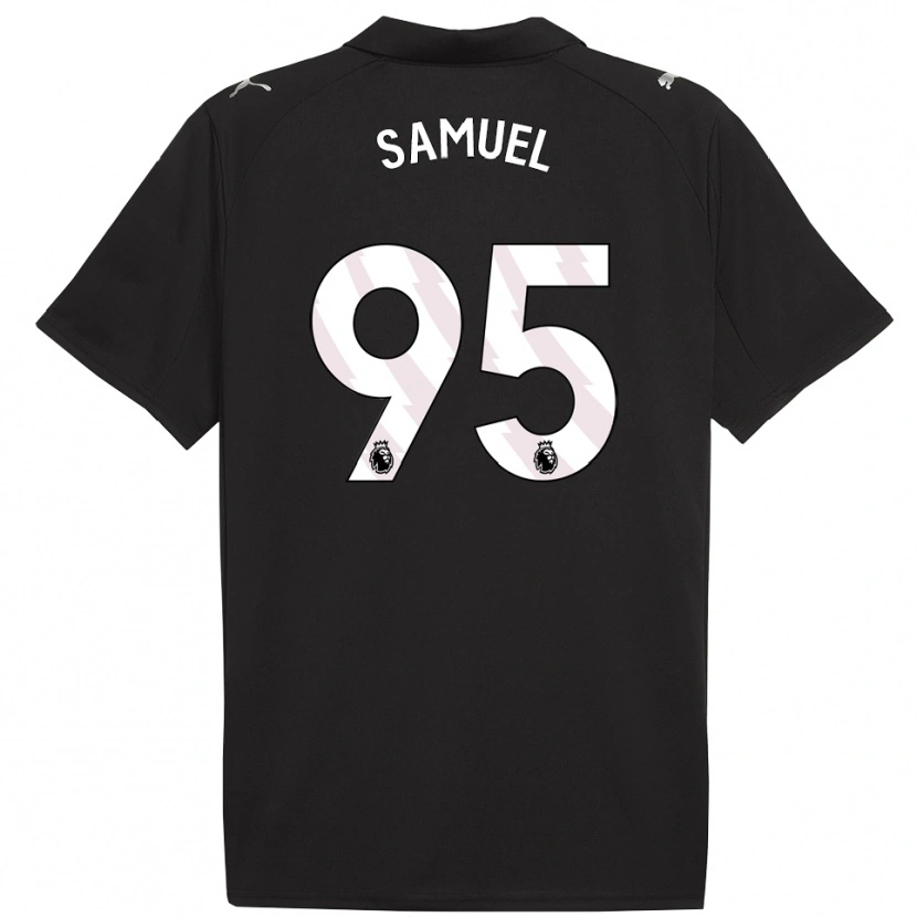 Danxen Børn Lakyle Samuel #95 Sort Hvid Udebane Spillertrøjer 2025/26 Trøje T-Shirt