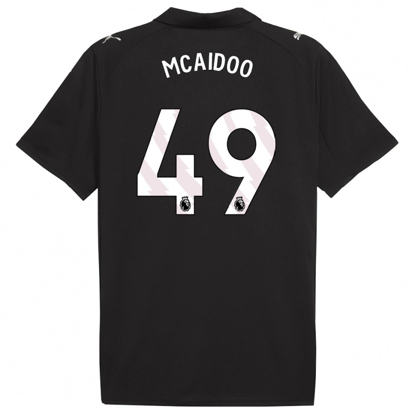 Danxen Børn Ryan Mcaidoo #49 Sort Hvid Udebane Spillertrøjer 2025/26 Trøje T-Shirt