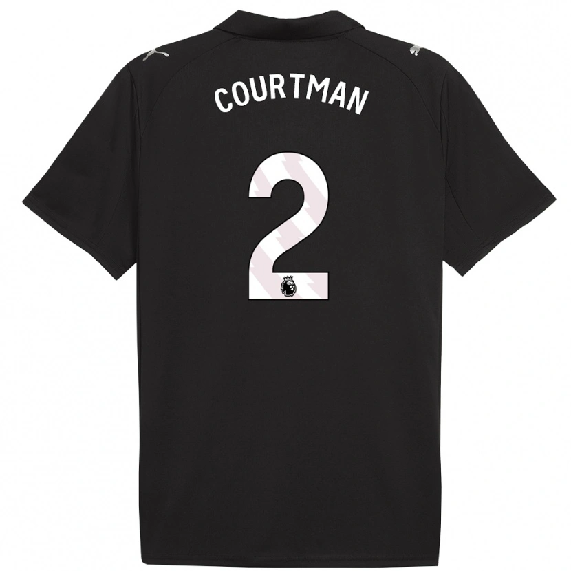 Danxen Børn Charlie Courtman #2 Sort Hvid Udebane Spillertrøjer 2025/26 Trøje T-Shirt
