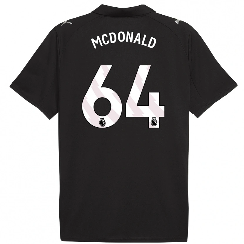 Danxen Børn Rowan Mcdonald #64 Sort Hvid Udebane Spillertrøjer 2025/26 Trøje T-Shirt