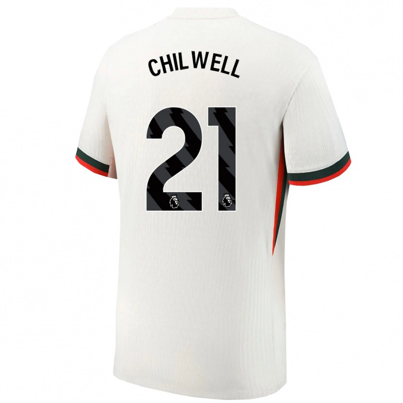 Danxen Børn Ben Chilwell #21 Hvid Grøn Udebane Spillertrøjer 2025/26 Trøje T-Shirt