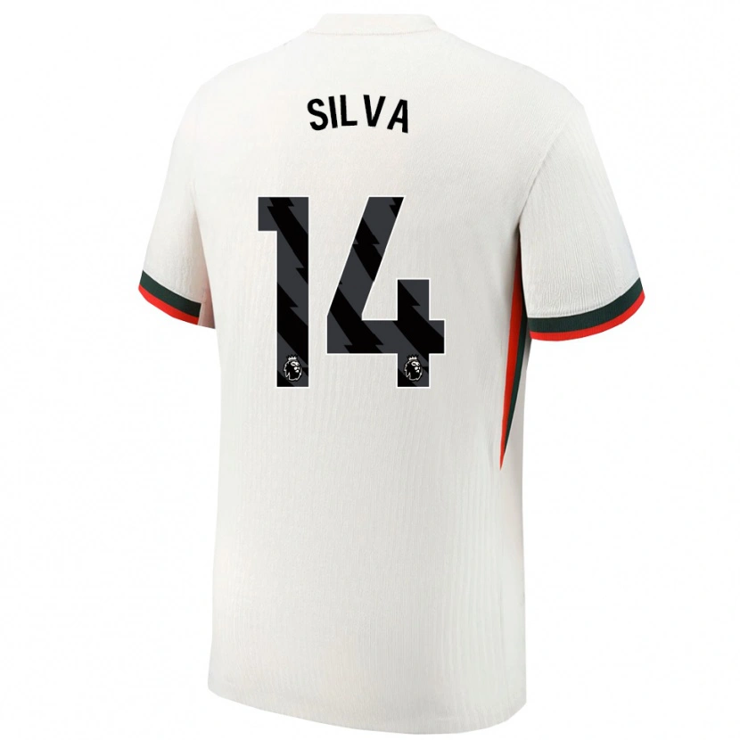 Danxen Børn Isago Silva #14 Hvid Grøn Udebane Spillertrøjer 2025/26 Trøje T-Shirt