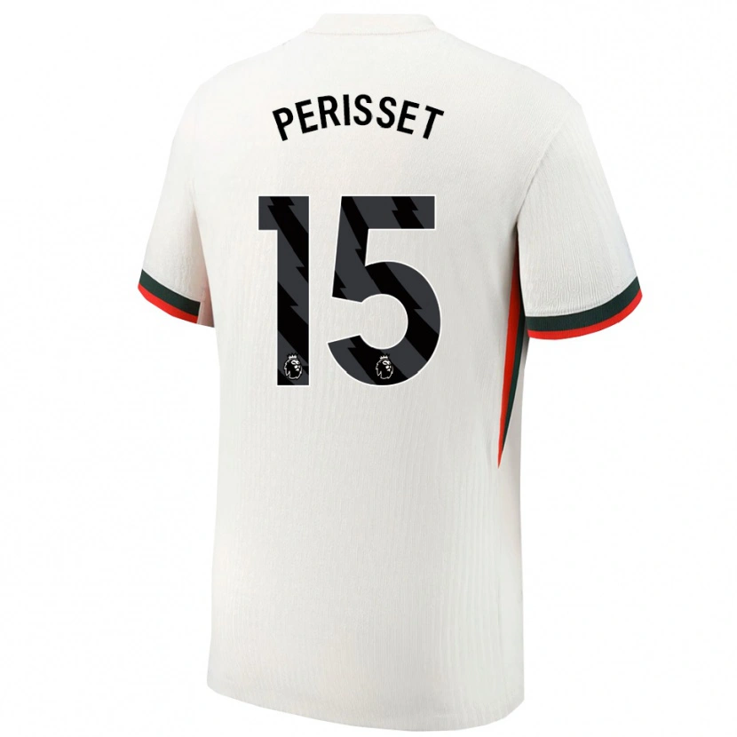 Danxen Børn Eve Perisset #15 Hvid Grøn Udebane Spillertrøjer 2025/26 Trøje T-Shirt