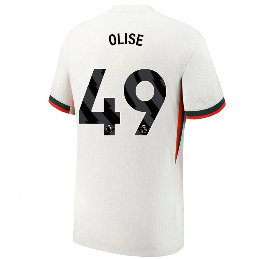 Danxen Børn Richard Olise #49 Hvid Grøn Udebane Spillertrøjer 2025/26 Trøje T-Shirt
