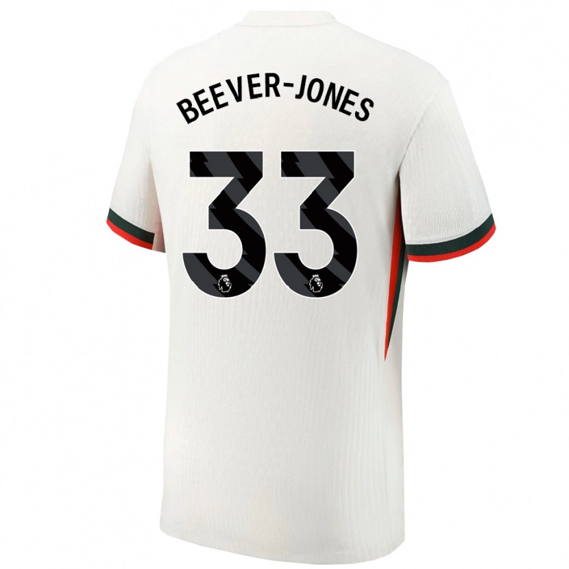 Danxen Børn Aggie Beever-Jones #33 Hvid Grøn Udebane Spillertrøjer 2025/26 Trøje T-Shirt
