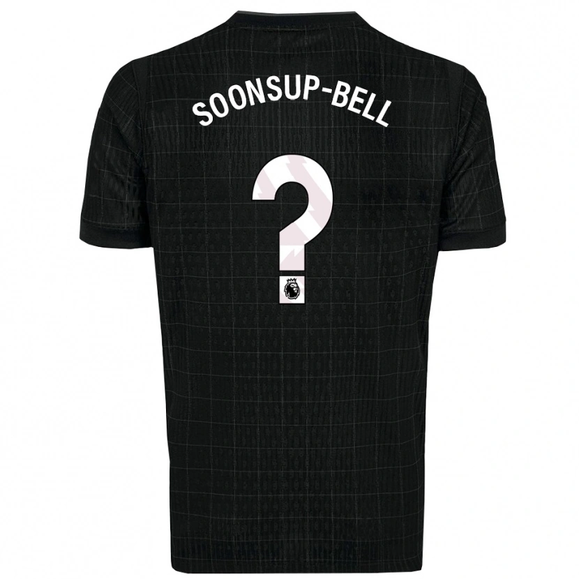 Danxen Børn Jude Soonsup-Bell #0 Sort Grå Udebane Spillertrøjer 2025/26 Trøje T-Shirt