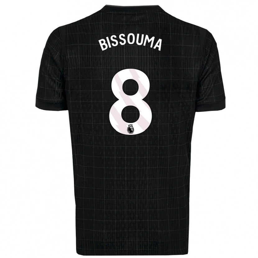 Danxen Børn Yves Bissouma #8 Sort Grå Udebane Spillertrøjer 2025/26 Trøje T-Shirt