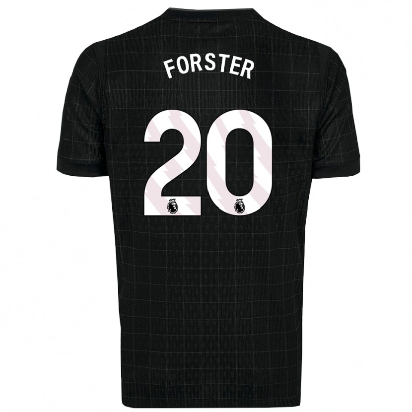 Danxen Børn Fraser Forster #20 Sort Grå Udebane Spillertrøjer 2025/26 Trøje T-Shirt