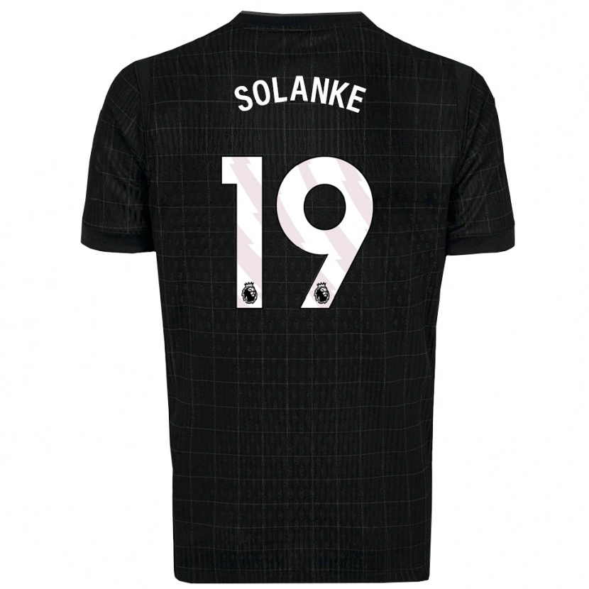 Danxen Børn Dominic Solanke #19 Sort Grå Udebane Spillertrøjer 2025/26 Trøje T-Shirt