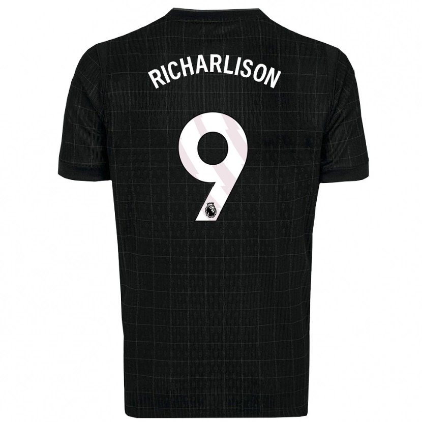 Danxen Børn Richarlison #9 Sort Grå Udebane Spillertrøjer 2025/26 Trøje T-Shirt