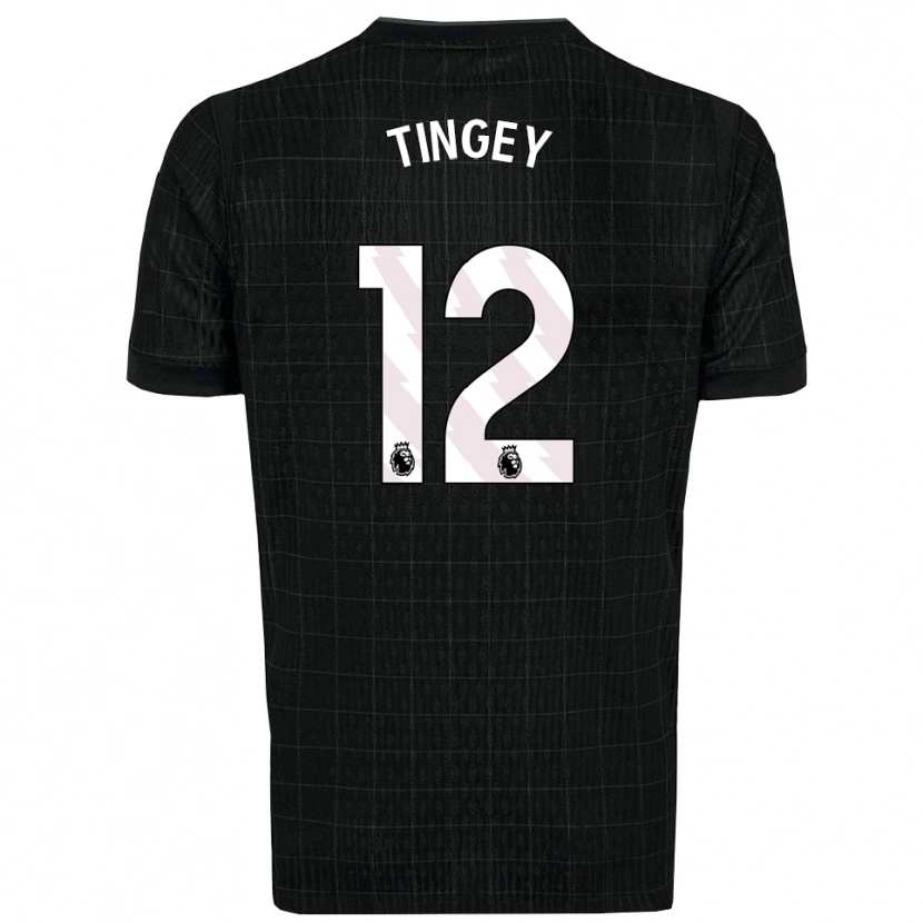 Danxen Børn Tyler Tingey #12 Sort Grå Udebane Spillertrøjer 2025/26 Trøje T-Shirt