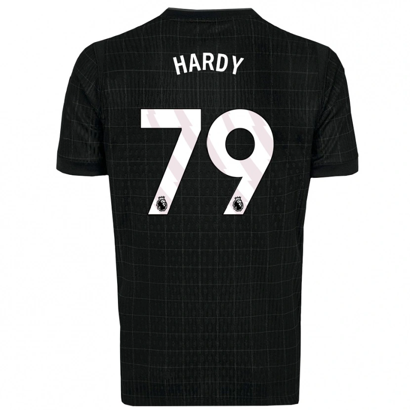 Danxen Børn Malachi Hardy #79 Sort Grå Udebane Spillertrøjer 2025/26 Trøje T-Shirt