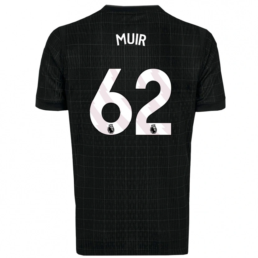 Danxen Børn Marqes Muir #62 Sort Grå Udebane Spillertrøjer 2025/26 Trøje T-Shirt