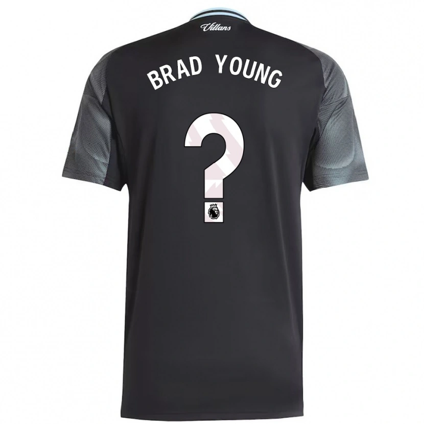 Danxen Børn Brad Young #0 Sort Himmelblå Udebane Spillertrøjer 2025/26 Trøje T-Shirt
