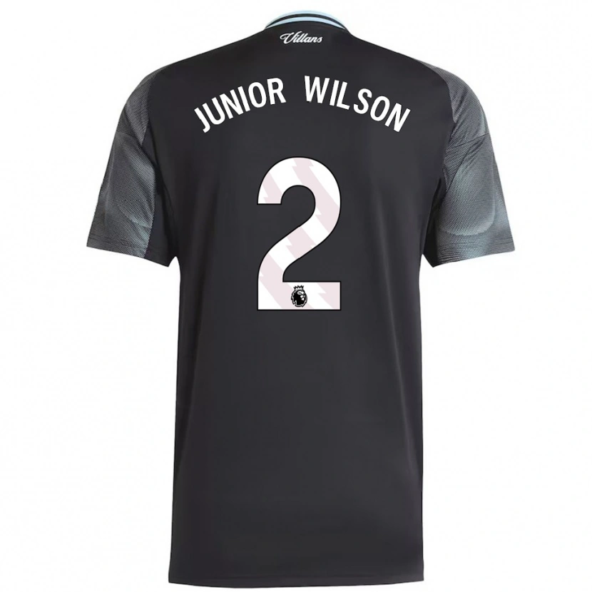 Danxen Børn Junior Wilson #2 Sort Himmelblå Udebane Spillertrøjer 2025/26 Trøje T-Shirt