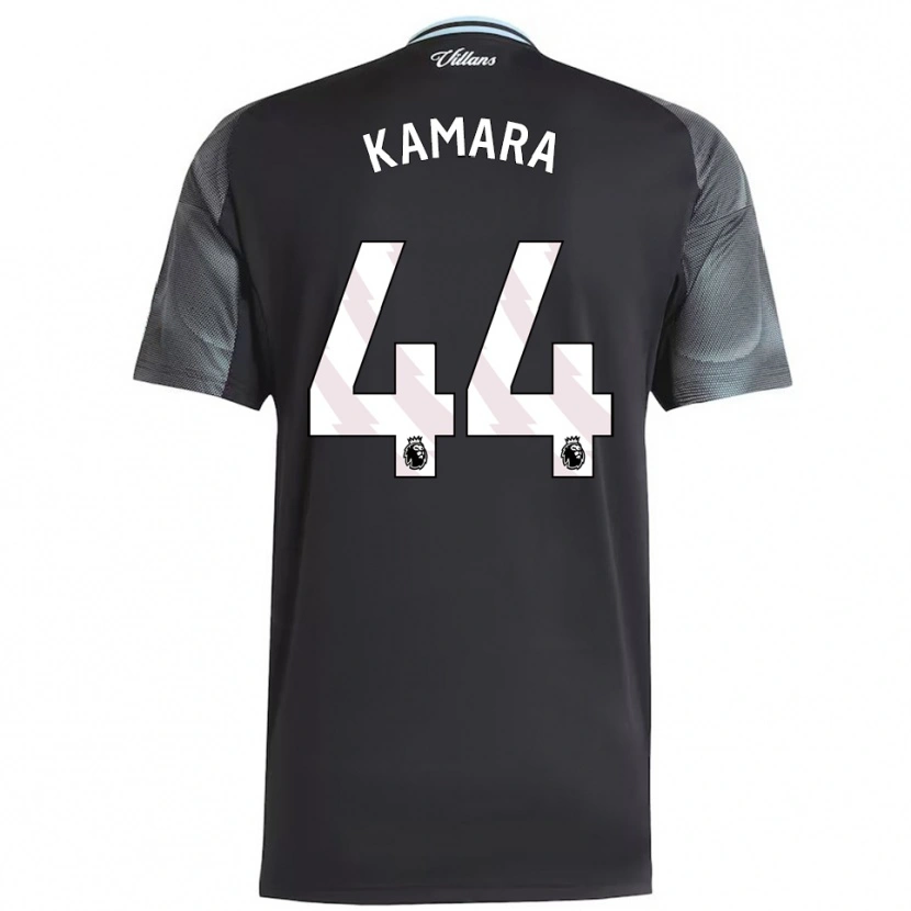 Danxen Børn Boubacar Kamara #44 Sort Himmelblå Udebane Spillertrøjer 2025/26 Trøje T-Shirt