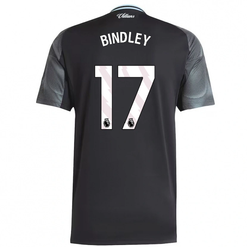 Danxen Børn Oliver Bindley #17 Sort Himmelblå Udebane Spillertrøjer 2025/26 Trøje T-Shirt