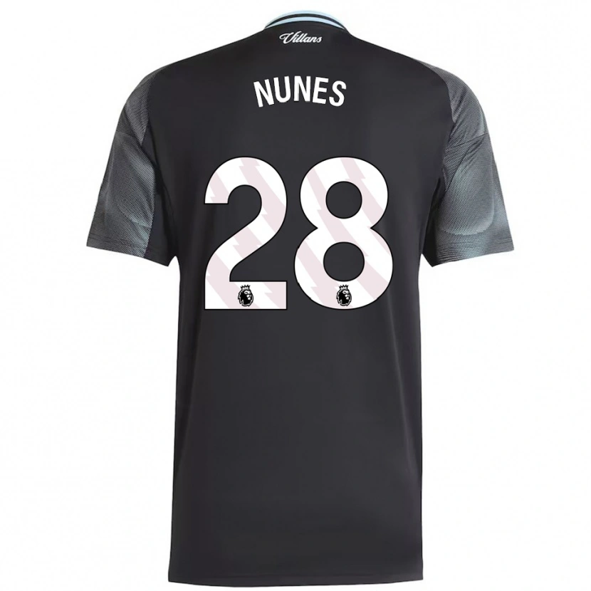 Danxen Børn Gabi Nunes #28 Sort Himmelblå Udebane Spillertrøjer 2025/26 Trøje T-Shirt