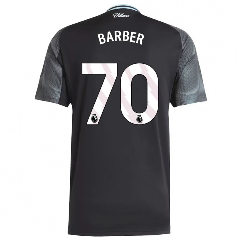 Danxen Børn Jayden Barber #70 Sort Himmelblå Udebane Spillertrøjer 2025/26 Trøje T-Shirt