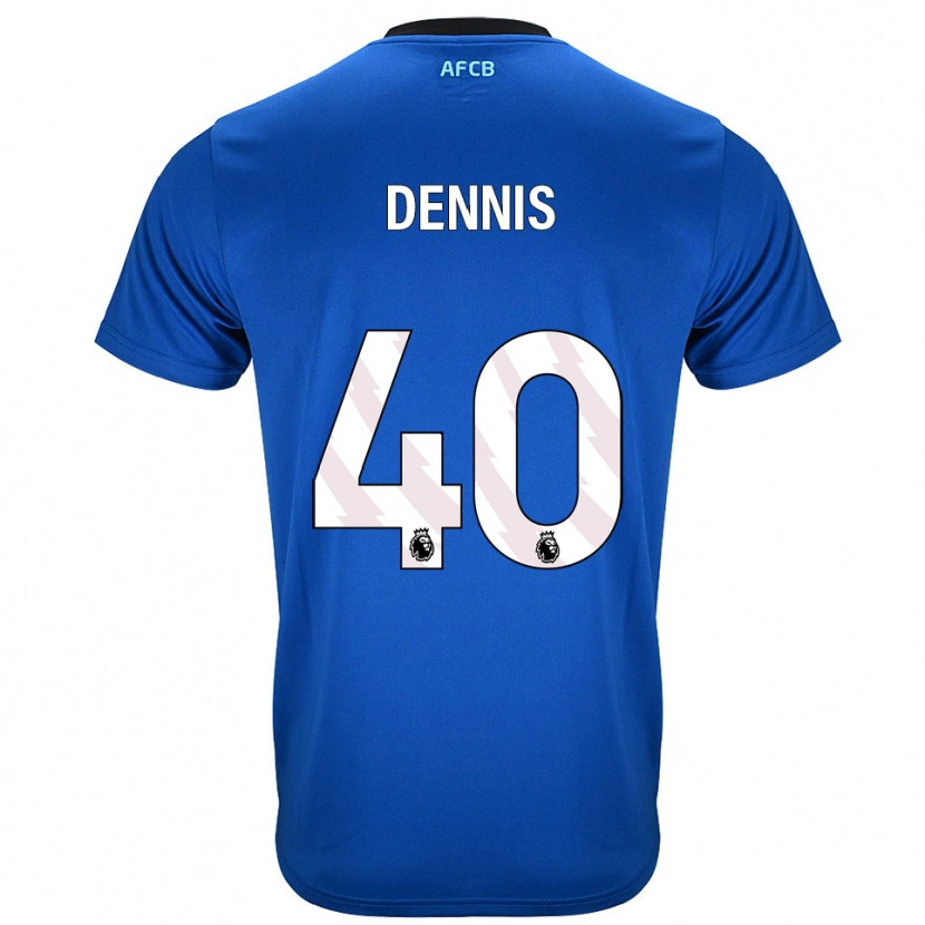 Danxen Børn Will Dennis #40 Blå Sort Udebane Spillertrøjer 2025/26 Trøje T-Shirt