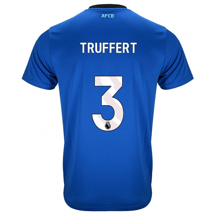 Danxen Børn Adrien Truffert #3 Blå Sort Udebane Spillertrøjer 2025/26 Trøje T-Shirt