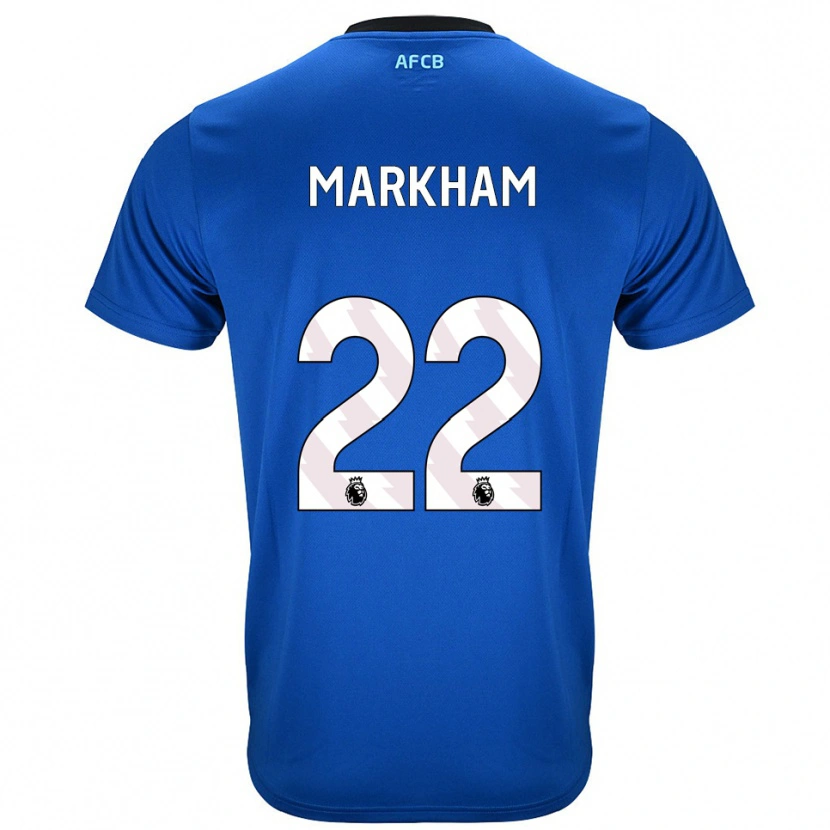 Danxen Børn Jenna Markham #22 Blå Sort Udebane Spillertrøjer 2025/26 Trøje T-Shirt