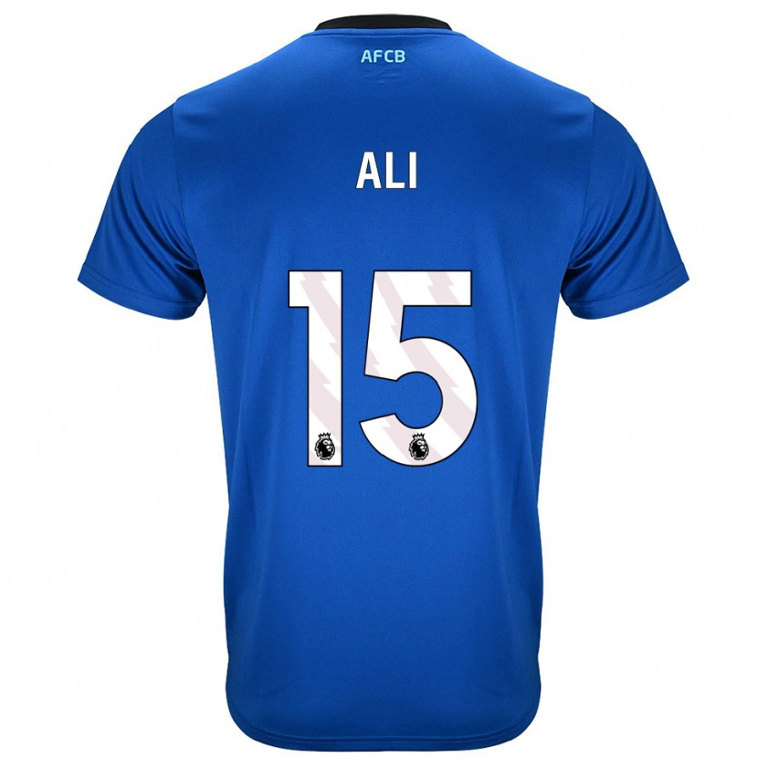Danxen Børn Ameer Ali #15 Blå Sort Udebane Spillertrøjer 2025/26 Trøje T-Shirt