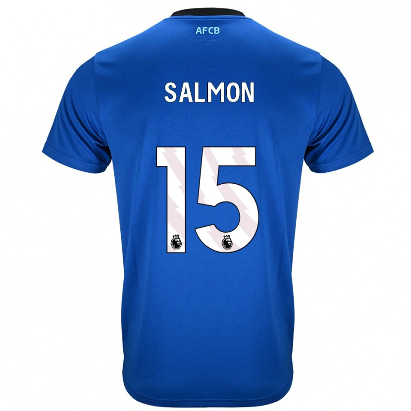 Danxen Børn Josh Salmon #15 Blå Sort Udebane Spillertrøjer 2025/26 Trøje T-Shirt