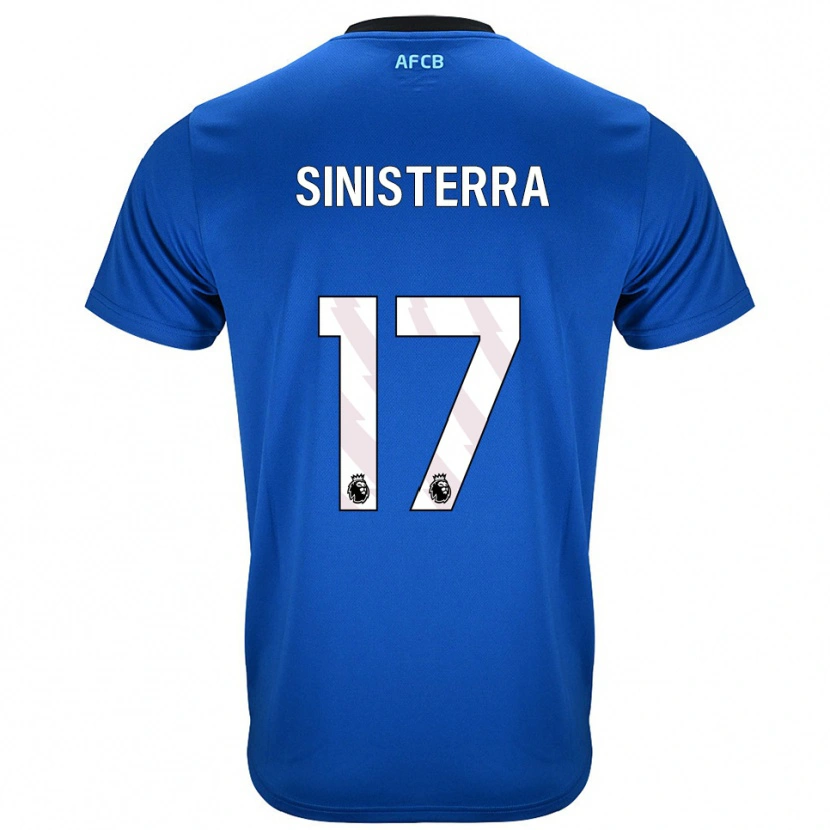 Danxen Børn Luis Sinisterra #17 Blå Sort Udebane Spillertrøjer 2025/26 Trøje T-Shirt