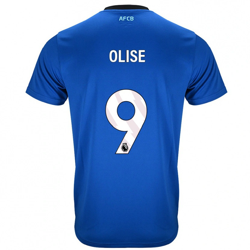 Danxen Børn Josh Hamilton-Olise #9 Blå Sort Udebane Spillertrøjer 2025/26 Trøje T-Shirt