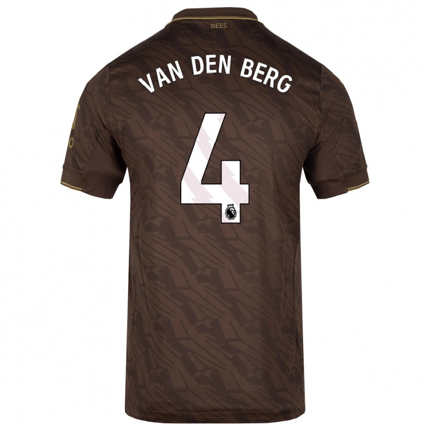 Danxen Børn Sepp Van Den Berg #4 Brun Guld Udebane Spillertrøjer 2025/26 Trøje T-Shirt