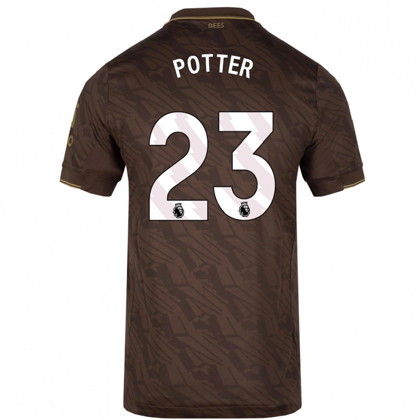 Danxen Børn Lucy Potter #23 Brun Guld Udebane Spillertrøjer 2025/26 Trøje T-Shirt