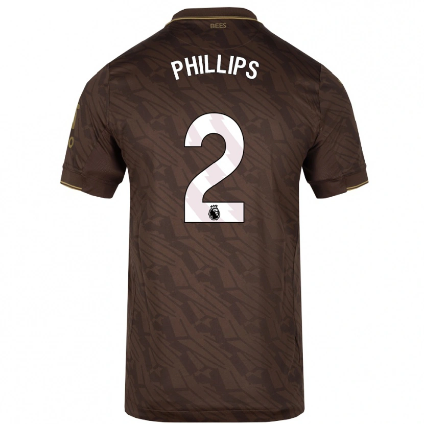 Danxen Børn Maddie Phillips #2 Brun Guld Udebane Spillertrøjer 2025/26 Trøje T-Shirt