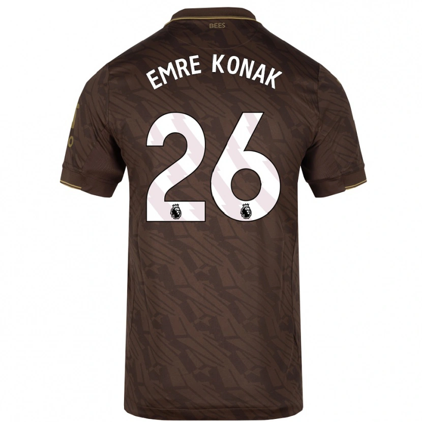 Danxen Børn Yunus Emre Konak #26 Brun Guld Udebane Spillertrøjer 2025/26 Trøje T-Shirt