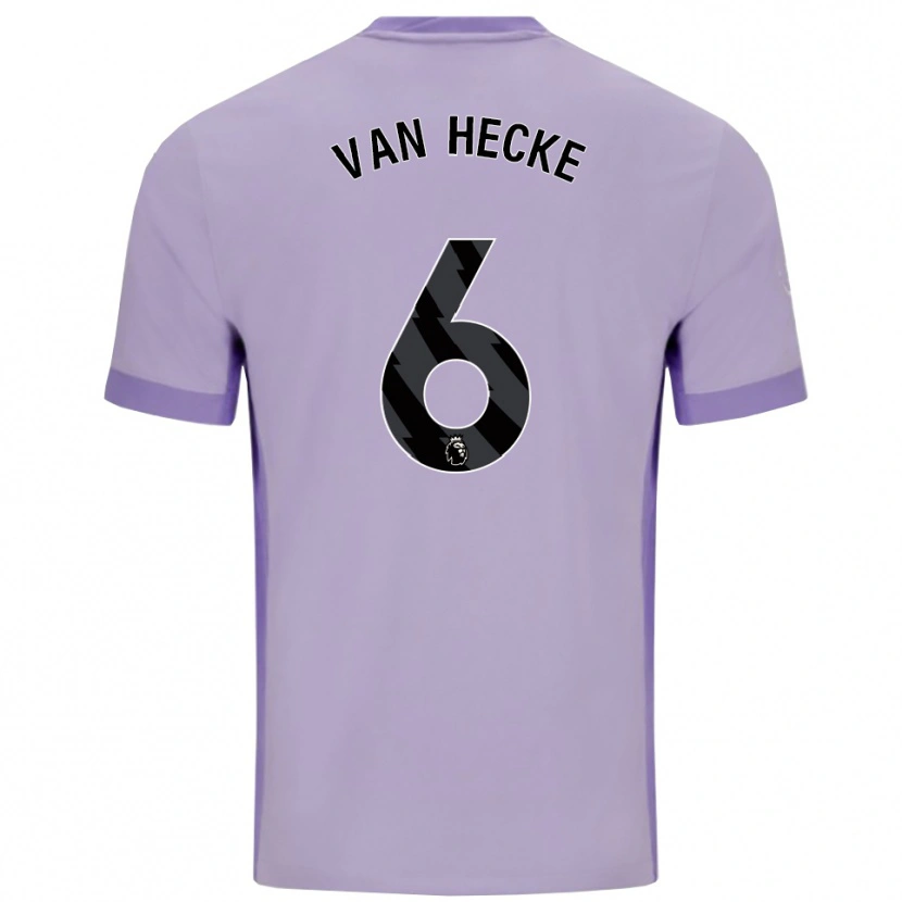 Danxen Børn Jan Paul Van Hecke #6 Taro Lilla Hvid Udebane Spillertrøjer 2025/26 Trøje T-Shirt