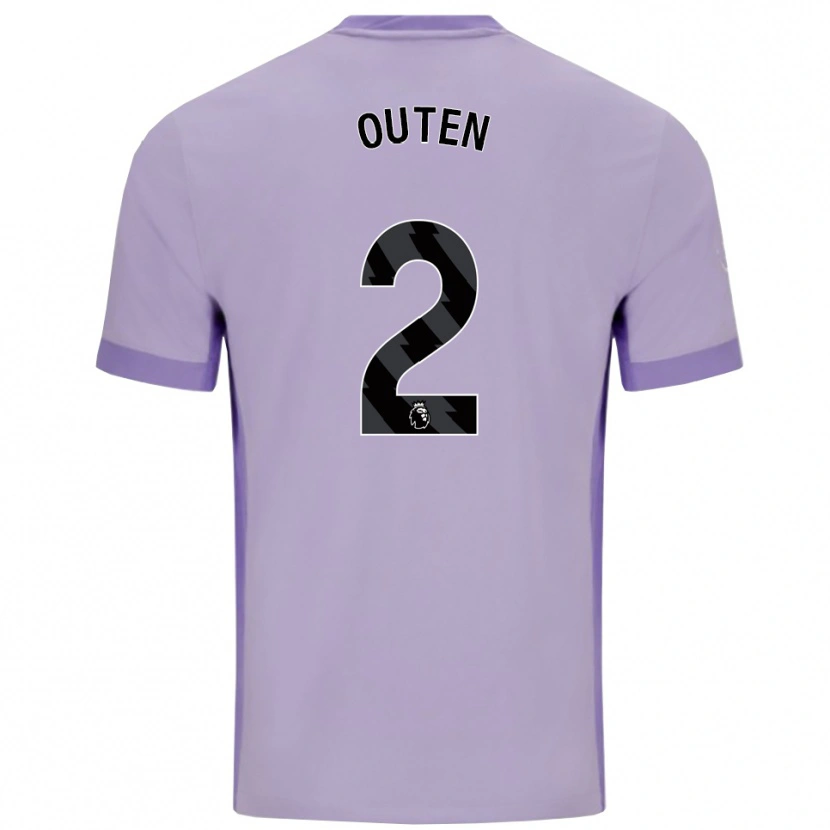 Danxen Børn Theo Outen #2 Taro Lilla Hvid Udebane Spillertrøjer 2025/26 Trøje T-Shirt