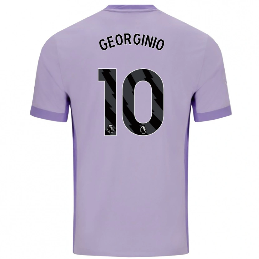 Danxen Børn Georginio Rutter #10 Taro Lilla Hvid Udebane Spillertrøjer 2025/26 Trøje T-Shirt