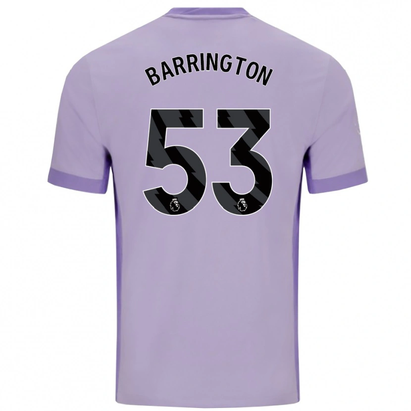 Danxen Børn Luca Barrington #53 Taro Lilla Hvid Udebane Spillertrøjer 2025/26 Trøje T-Shirt