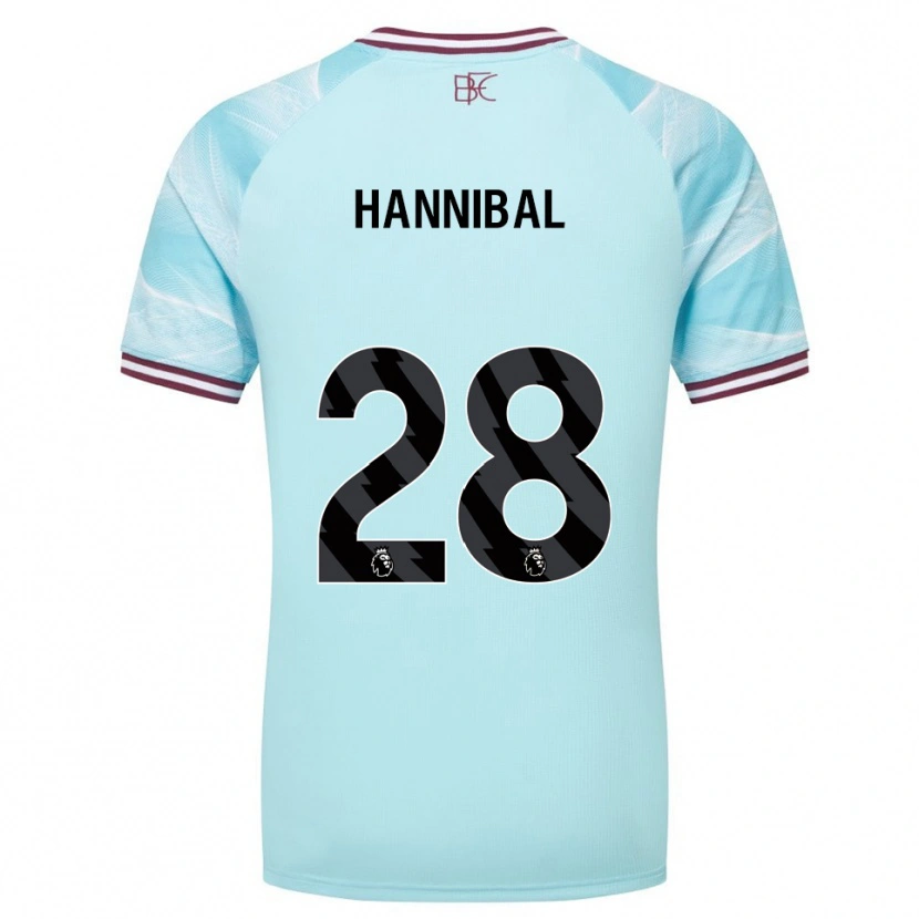 Danxen Børn Hannibal #28 Himmelblå Bourgogne Udebane Spillertrøjer 2025/26 Trøje T-Shirt