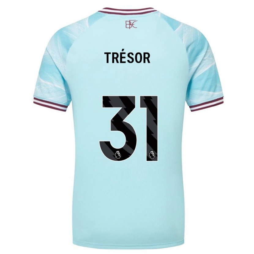 Danxen Børn Mike Trésor #31 Himmelblå Bourgogne Udebane Spillertrøjer 2025/26 Trøje T-Shirt