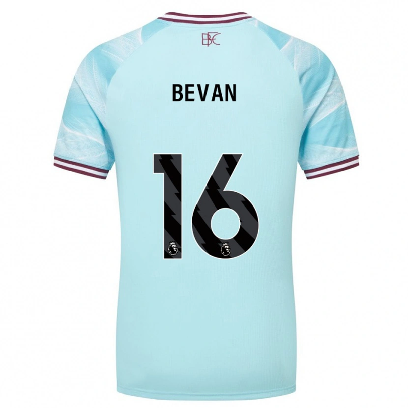Danxen Børn Joe Bevan #16 Himmelblå Bourgogne Udebane Spillertrøjer 2025/26 Trøje T-Shirt