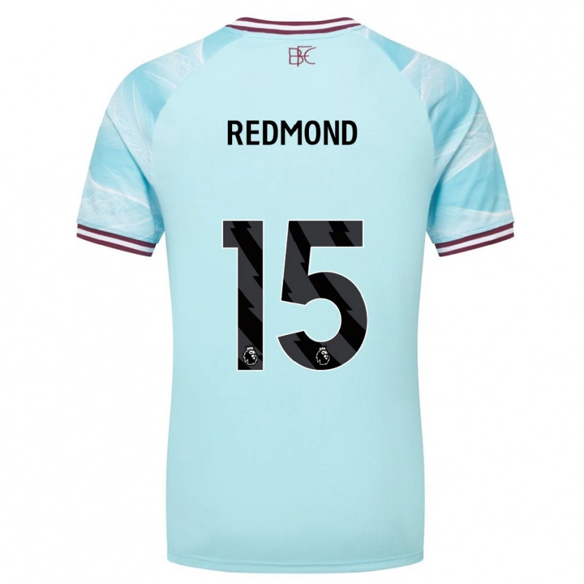Danxen Børn Nathan Redmond #15 Himmelblå Bourgogne Udebane Spillertrøjer 2025/26 Trøje T-Shirt
