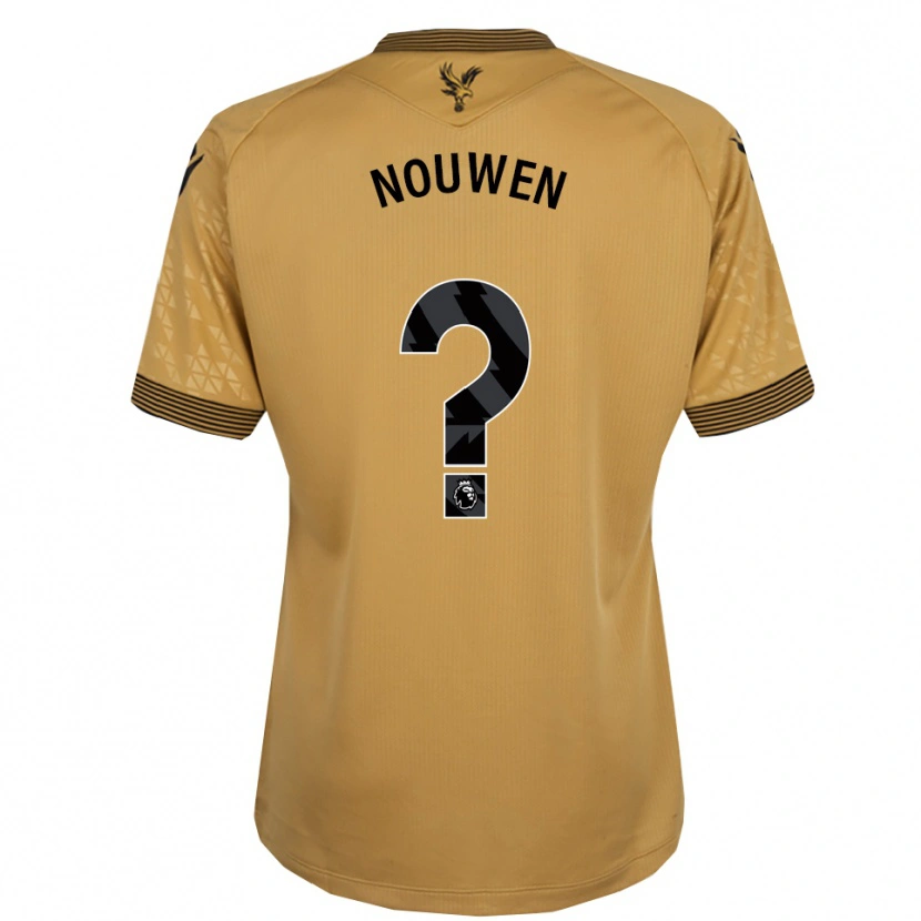 Danxen Børn Aniek Nouwen #0 Guld Sort Udebane Spillertrøjer 2025/26 Trøje T-Shirt